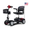 W42936055 MAX SPORT RED 4 Wheels Outdoor Compact Mobility Scooter with 2pcs*12AH Lead acid Battery