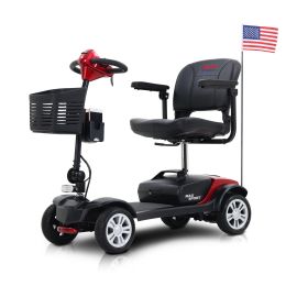 W42936055 MAX SPORT RED 4 Wheels Outdoor Compact Mobility Scooter with 2pcs*12AH Lead acid Battery