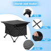 YSSOA Portable Folding Aluminum Alloy Table with High-Capacity Storage and Carry Bag for Camping; Traveling; Hiking; Fishing; Beach; BBQ; Small; Black