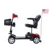 W42936055 MAX SPORT RED 4 Wheels Outdoor Compact Mobility Scooter with 2pcs*12AH Lead acid Battery