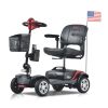 W42936055 MAX SPORT RED 4 Wheels Outdoor Compact Mobility Scooter with 2pcs*12AH Lead acid Battery