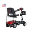 W42936055 MAX SPORT RED 4 Wheels Outdoor Compact Mobility Scooter with 2pcs*12AH Lead acid Battery