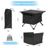 YSSOA Portable Folding Aluminum Alloy Table with High-Capacity Storage and Carry Bag for Camping; Traveling; Hiking; Fishing; Beach; BBQ; Small; Black