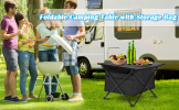 YSSOA Portable Folding Aluminum Alloy Table with High-Capacity Storage and Carry Bag for Camping; Traveling; Hiking; Fishing; Beach; BBQ; Small; Black