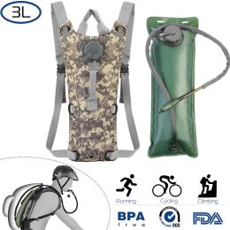 Tactical Hydration Pack 3L Water Bladder Adjustable Water Drink Backpack (Color: ACU)