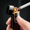 Windproof Electric Lighter; Flameless Touch Induction USB Rechargeable Cigarette Lighter Smoking Electronic Gadgets